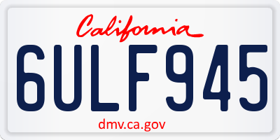 CA license plate 6ULF945