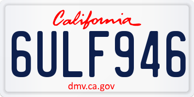 CA license plate 6ULF946