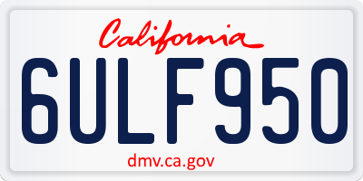 CA license plate 6ULF950