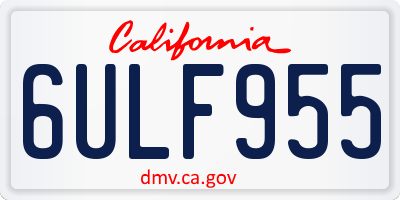 CA license plate 6ULF955