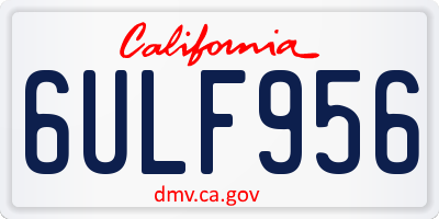 CA license plate 6ULF956