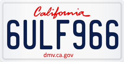 CA license plate 6ULF966