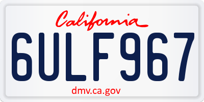 CA license plate 6ULF967