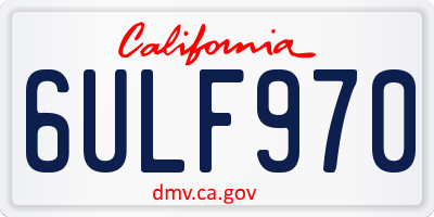 CA license plate 6ULF970