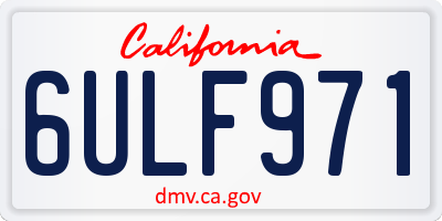 CA license plate 6ULF971