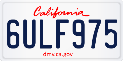 CA license plate 6ULF975