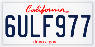 CA license plate 6ULF977