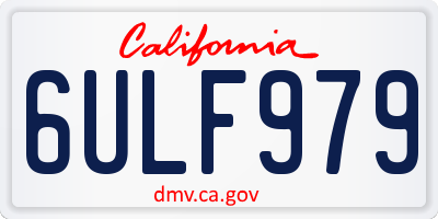 CA license plate 6ULF979