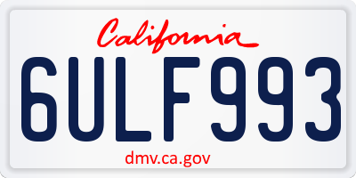 CA license plate 6ULF993