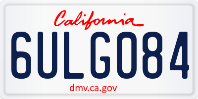 CA license plate 6ULG084