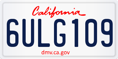 CA license plate 6ULG109