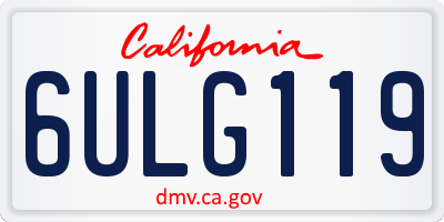 CA license plate 6ULG119