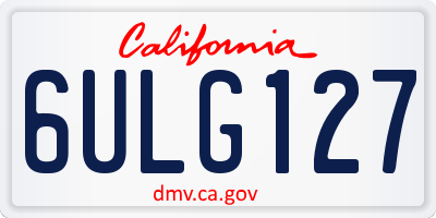 CA license plate 6ULG127