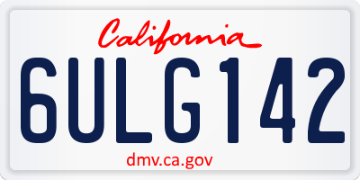 CA license plate 6ULG142