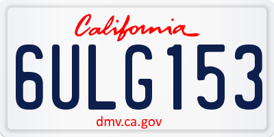 CA license plate 6ULG153