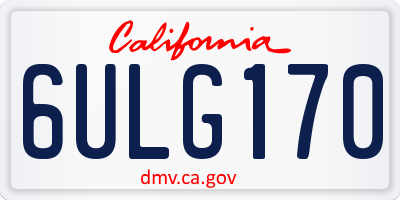 CA license plate 6ULG170