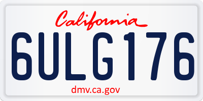 CA license plate 6ULG176