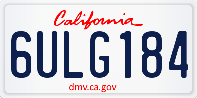 CA license plate 6ULG184