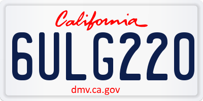 CA license plate 6ULG220