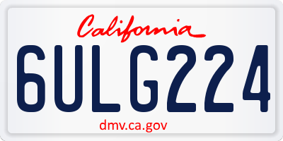 CA license plate 6ULG224