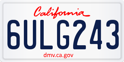 CA license plate 6ULG243