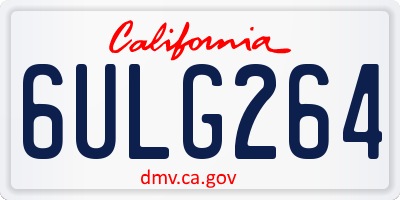 CA license plate 6ULG264