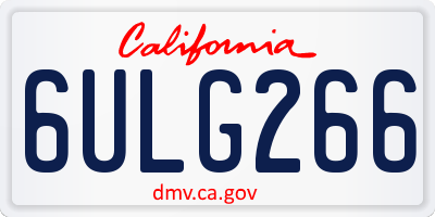 CA license plate 6ULG266