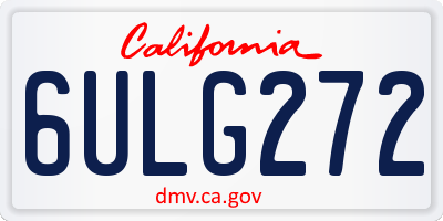 CA license plate 6ULG272