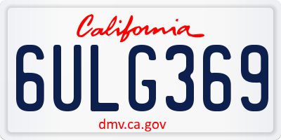 CA license plate 6ULG369