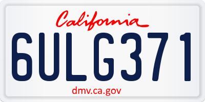 CA license plate 6ULG371