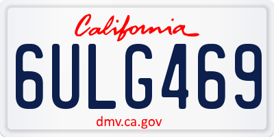 CA license plate 6ULG469