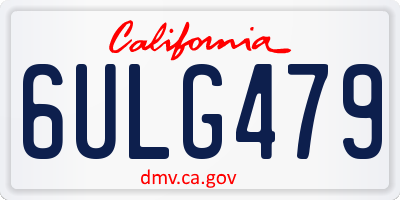 CA license plate 6ULG479