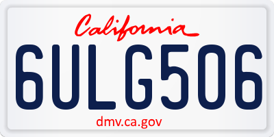 CA license plate 6ULG506