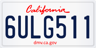 CA license plate 6ULG511
