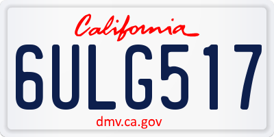 CA license plate 6ULG517