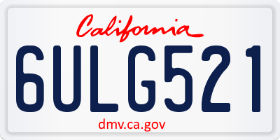 CA license plate 6ULG521