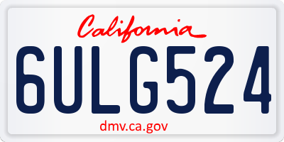 CA license plate 6ULG524