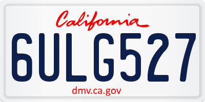 CA license plate 6ULG527
