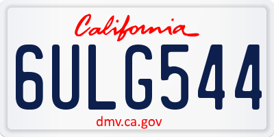 CA license plate 6ULG544