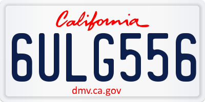 CA license plate 6ULG556