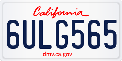 CA license plate 6ULG565