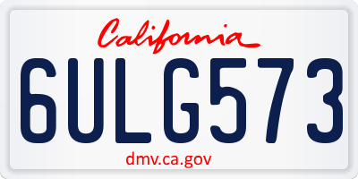 CA license plate 6ULG573