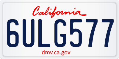 CA license plate 6ULG577