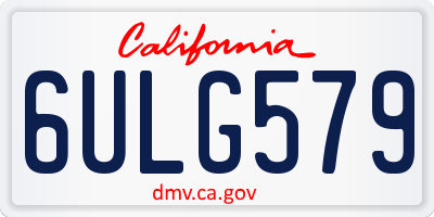 CA license plate 6ULG579