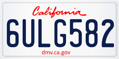 CA license plate 6ULG582
