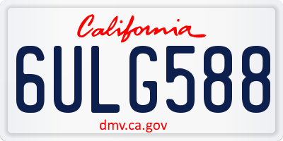 CA license plate 6ULG588