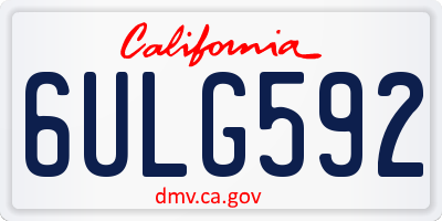 CA license plate 6ULG592