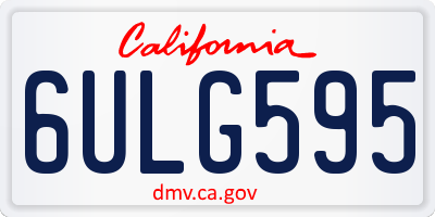 CA license plate 6ULG595