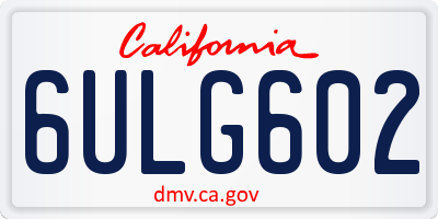 CA license plate 6ULG602