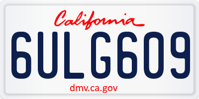 CA license plate 6ULG609